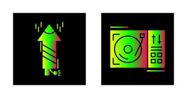Firworks and Turntable Icon vector
