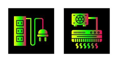 Power Socket and Air Conditioner Icon vector