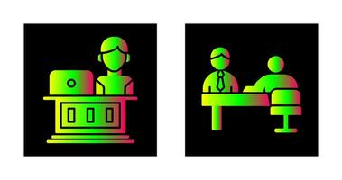 Employee and Evaluating work Icon vector
