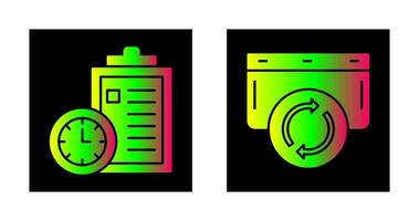 Time Management and Refresh Icon vector