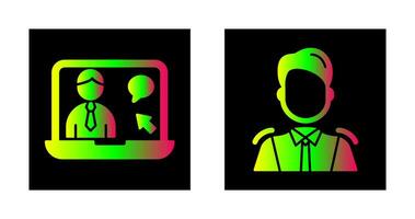 Online Job and Manager Icon vector