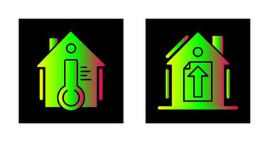 temperatura y subir icono vector