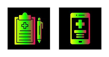 Medical Record and Medical App Icon vector