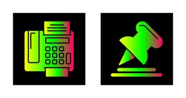 Fax Machine and Pin Icon vector