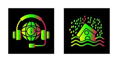 Call Center and Disaster Icon vector