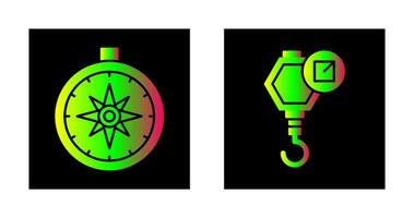 compass and hook Icon vector