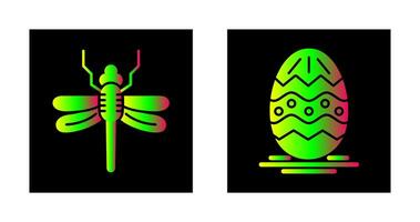 Dragonfly and Easter  Icon vector