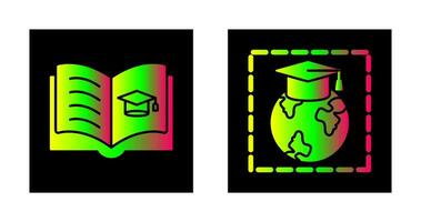 Open Book and Earth Icon vector