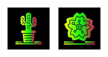 cactus y Cereza florecer icono vector