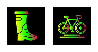 lluvia botas y ciclismo icono vector