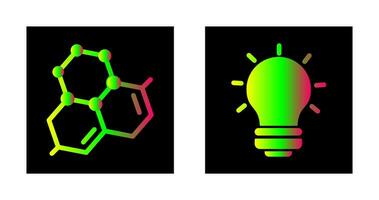 Molecule and Light Bulb Icon vector