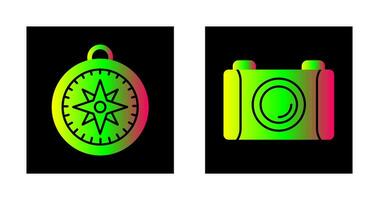 Compass and Camera Icon vector