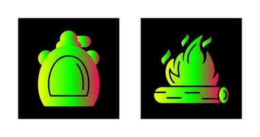 Canteen and Bonfire Icon vector