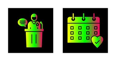 Debate and Calendar Icon vector