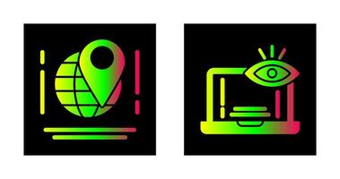 Map and Monitoring Icon vector