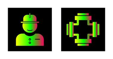 Worker and Plumbing Icon vector