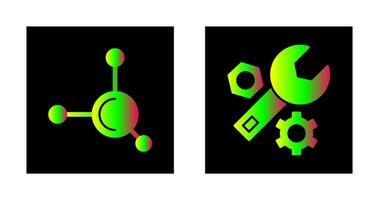 Molecule and Wrench Icon vector