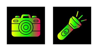 Camera and Flash Light Icon vector