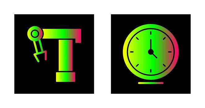 Robotic Arm and Clock Icon vector