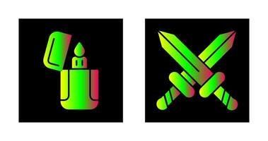 Lighter and Sword Icon vector