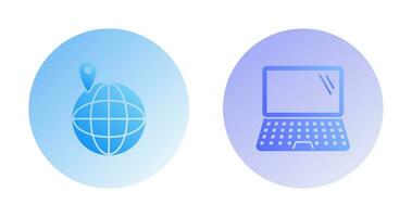 laptop and vacation spots  Icon vector