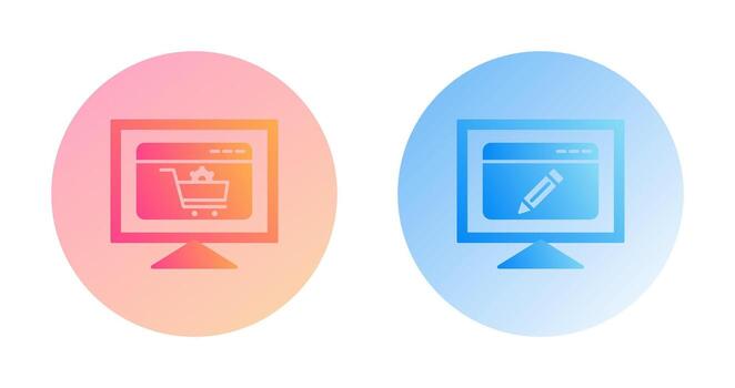 e commerce setting and edit webpage Icon vector