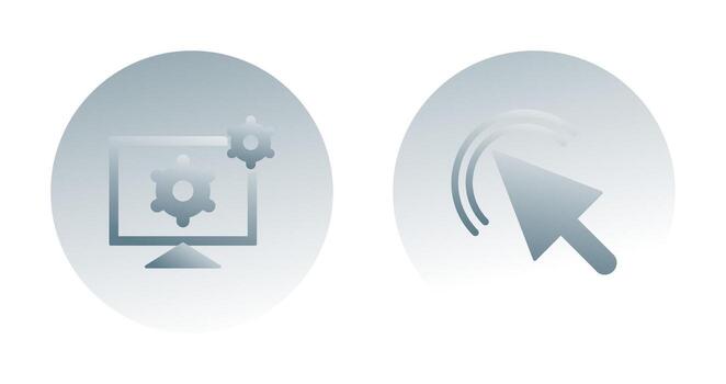 hacer clic y desarrollo herramientas icono vector