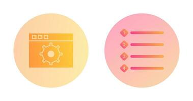 settings and numbered lists Icon vector