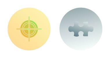 Target and Puzzle Piece Icon vector