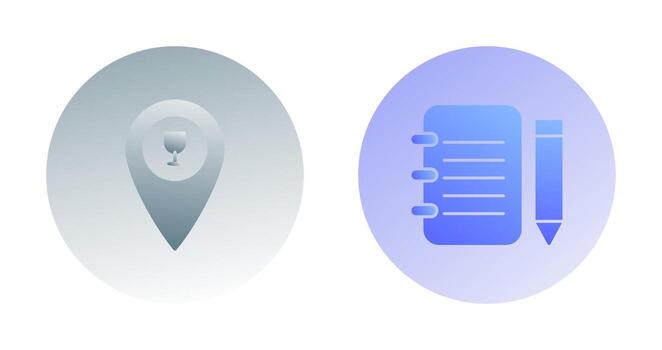bar location and notepad Icon vector