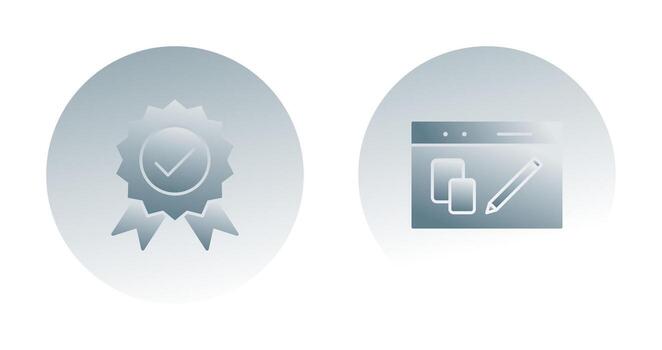 quality control and website design Icon vector