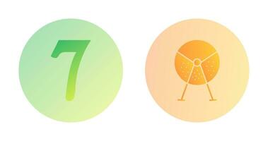 number sevens and lottery machine  Icon vector