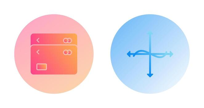 multiple cards and graph  Icon vector