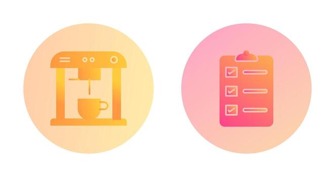 coffee machine and order list Icon vector