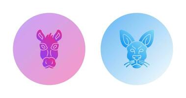 Donkey and Kangaroo Icon vector