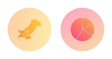 Map and Pie Icon vector