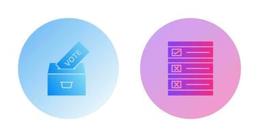 Casting Vote and Ballot Paper Icon vector