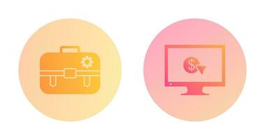 portfolio management and pay per click Icon vector