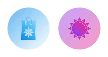 Pesticide Bags and Sun Icon vector