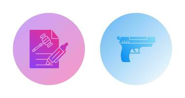 File and Gun Icon vector