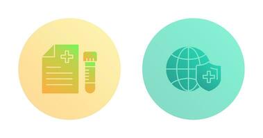 Blood Test and global Icon vector