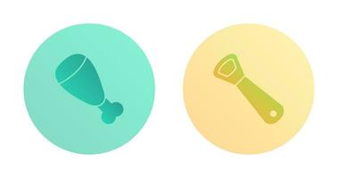 Cooked Ham and utensil Icon vector