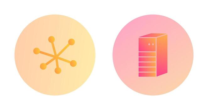 Internet y servidor red icono vector