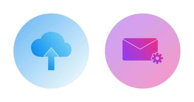 Upload to Cloud and Message Settings Icon vector