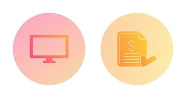 Monitor and Invoice Icon vector