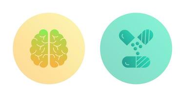 Brain and Capsule Icon vector