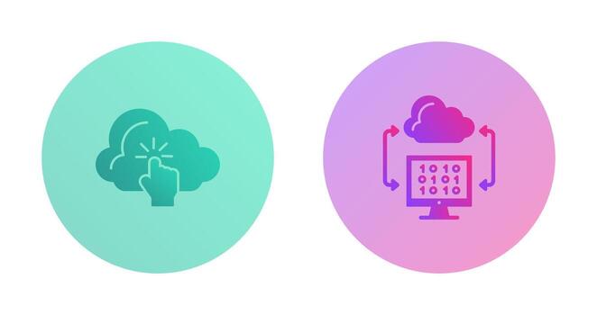 nube informática y nube codificación icono vector