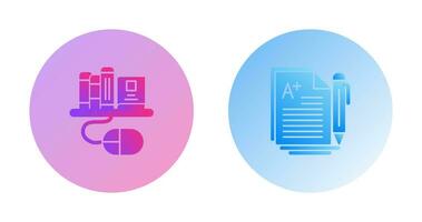 Digital Library and Essay Icon vector