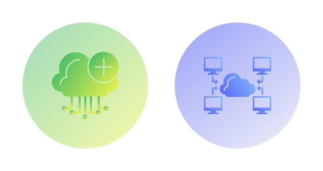 nube informática y computadora icono vector