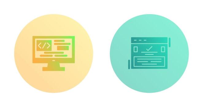 codificación y completar icono vector